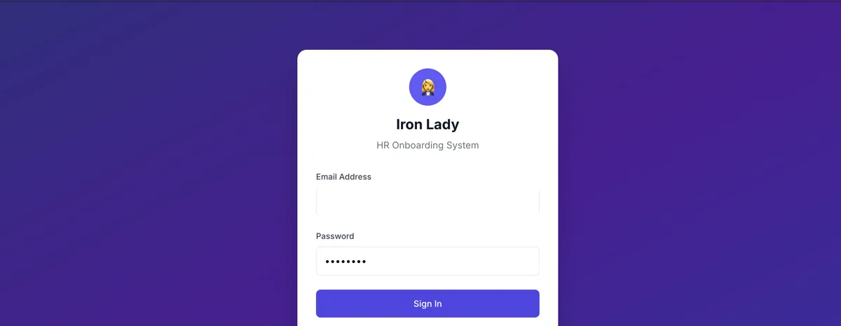 HR Onboarding dashboard screenshot