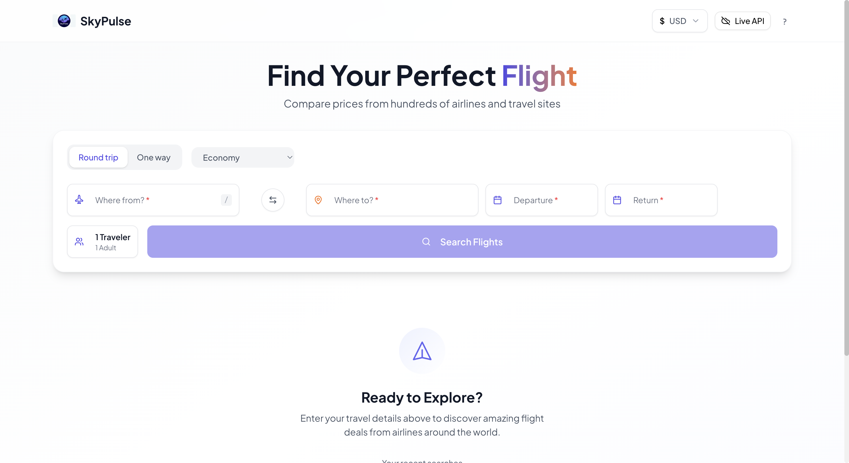 SkyPulse Flight Search Engine
